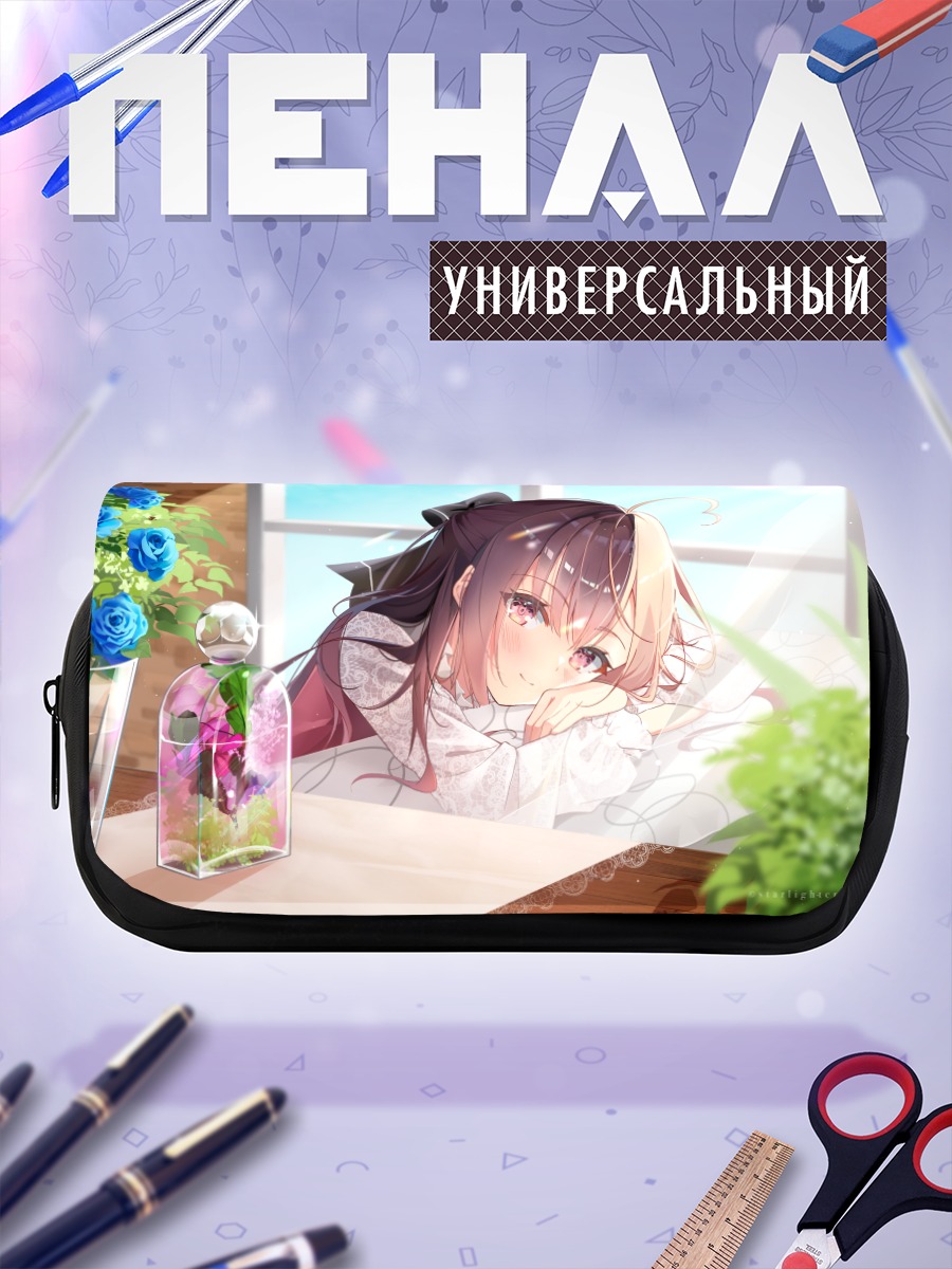 Пенал-косметичка Девушка с розами