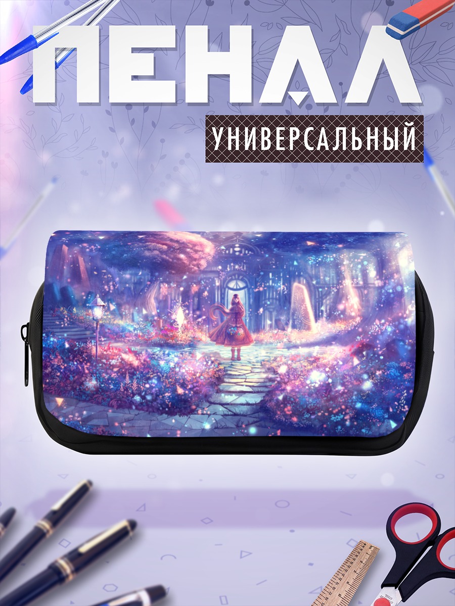 Пенал-косметичка Девушка в цветущем саду