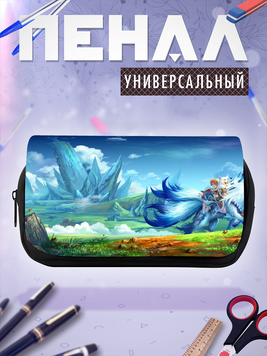 Пенал-косметичка Девушки на волке