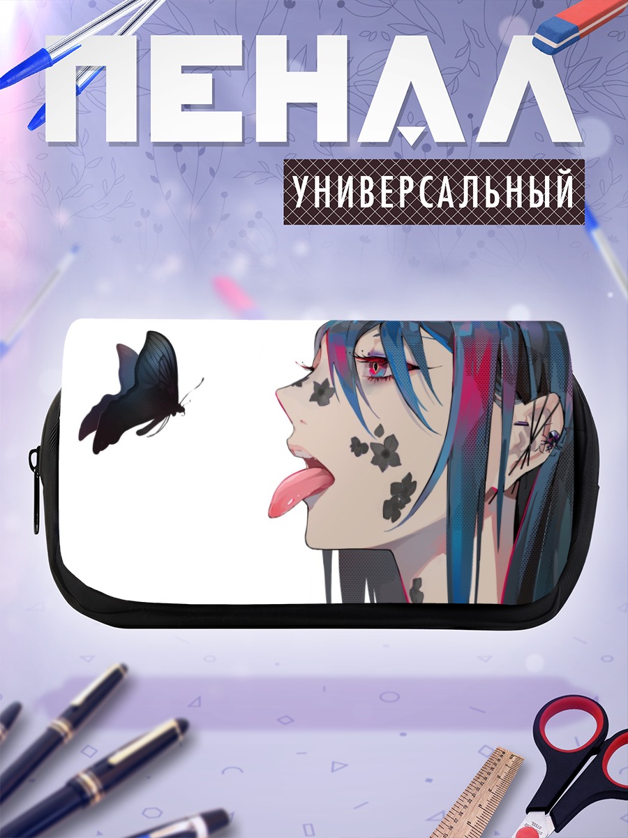 Пенал-косметичка Мику Хацунэ и бабочка