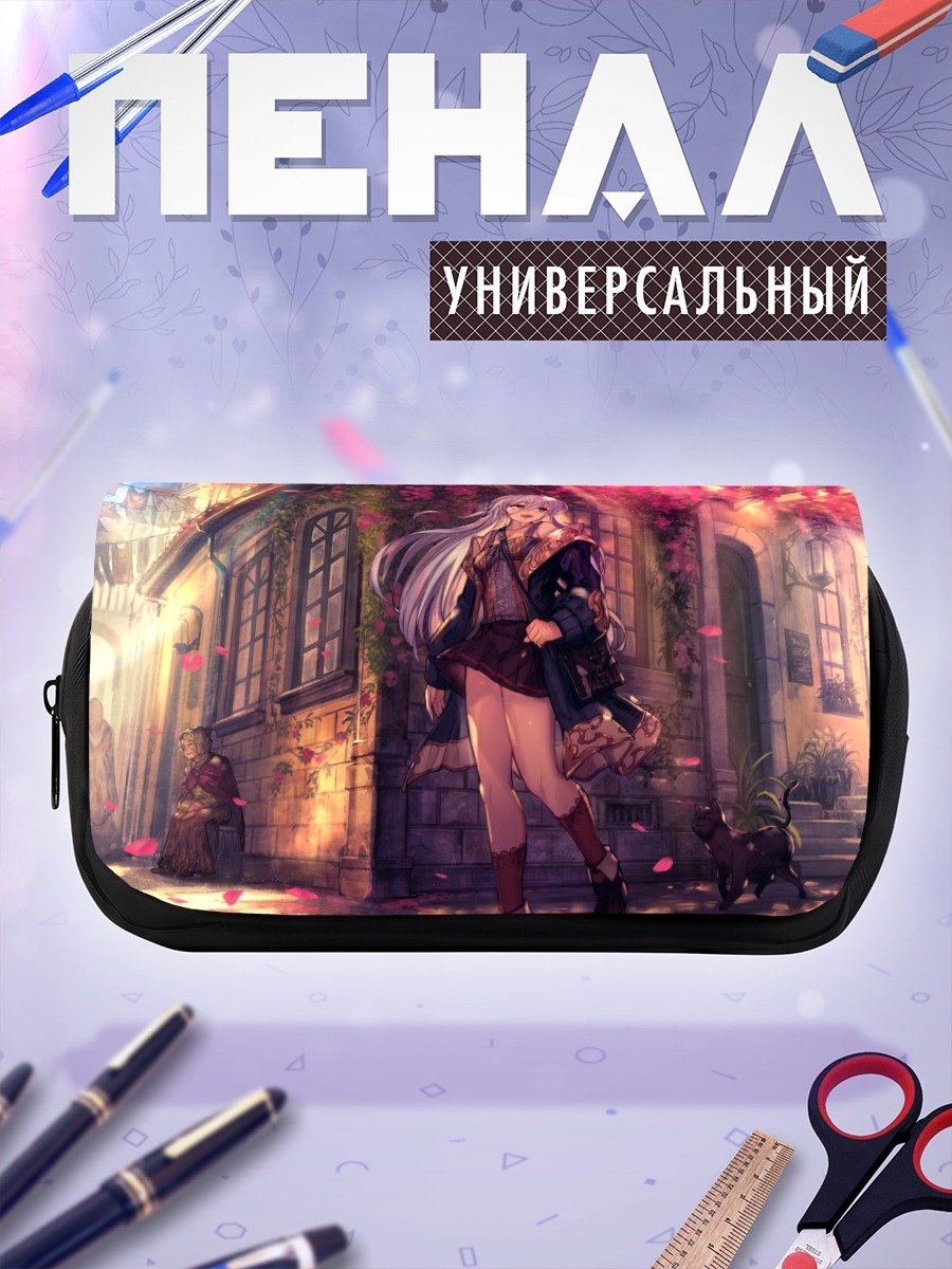 Пенал-косметичка Девушка-кошка в городе