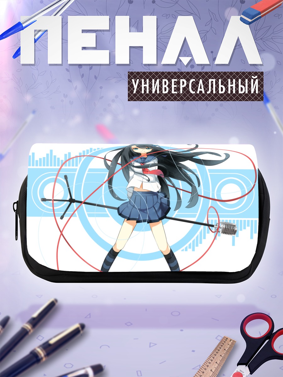 Пенал-косметичка Мику Хацунэ с микрофоном