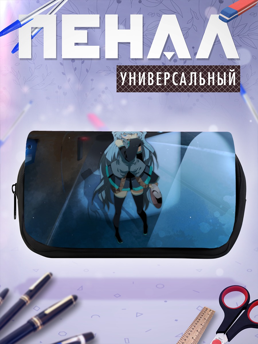 Пенал-косметичка Мику Хацунэ в неоновом свете