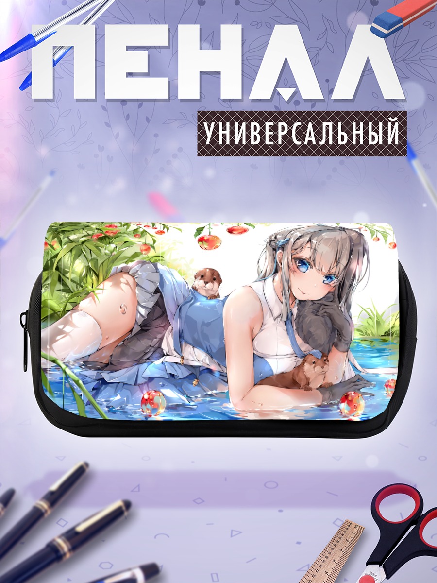 Пенал-косметичка Девушка с щенками