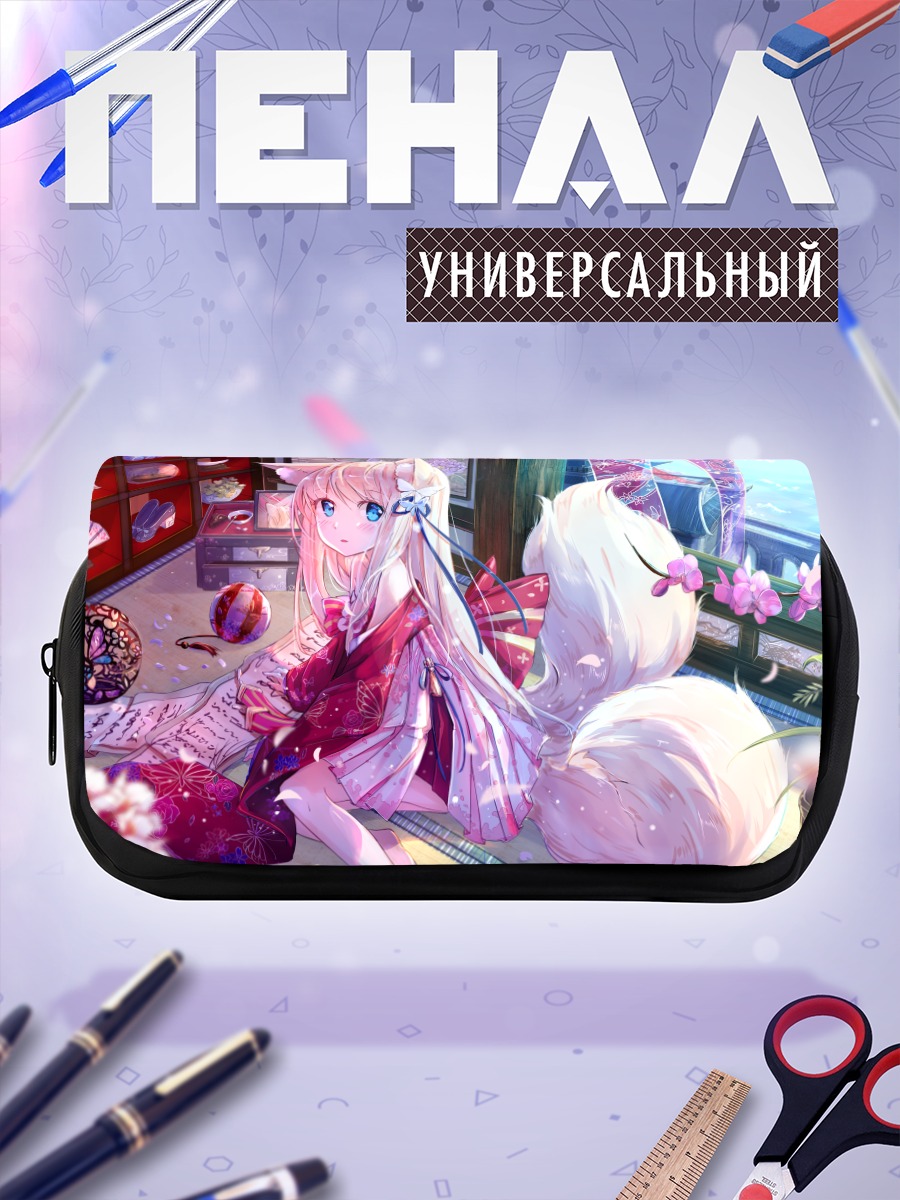 Пенал-косметичка Девушка-лиса в цветах