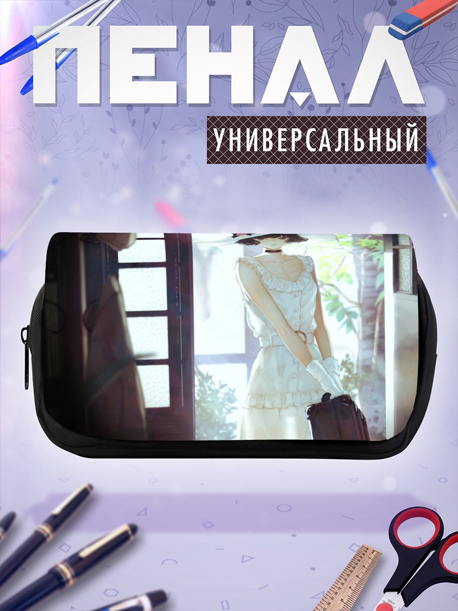 Пенал-косметичка Девушка с розами