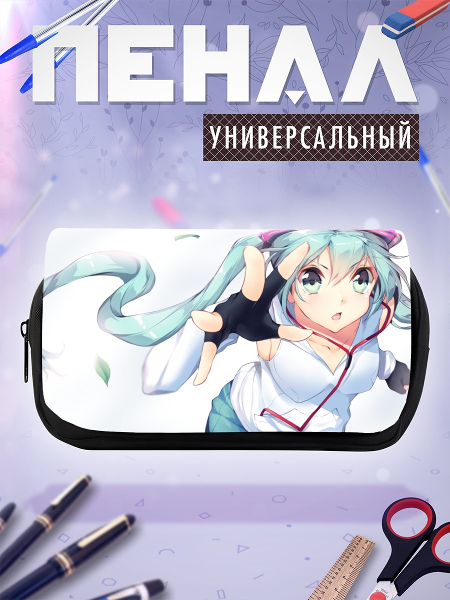 Пенал-косметичка Мику Хацунэ в лепестках