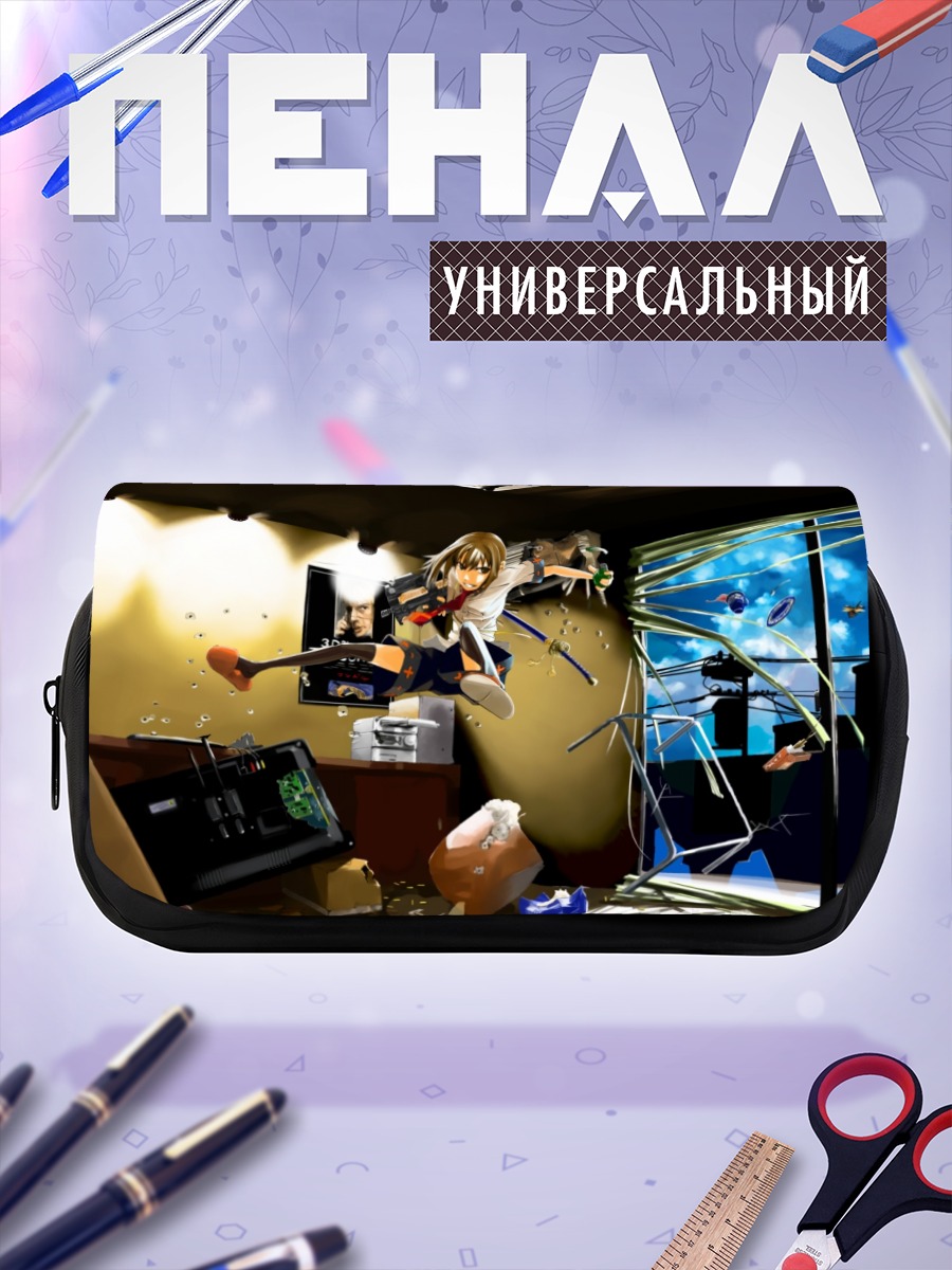 Пенал-косметичка Девушка с катаной