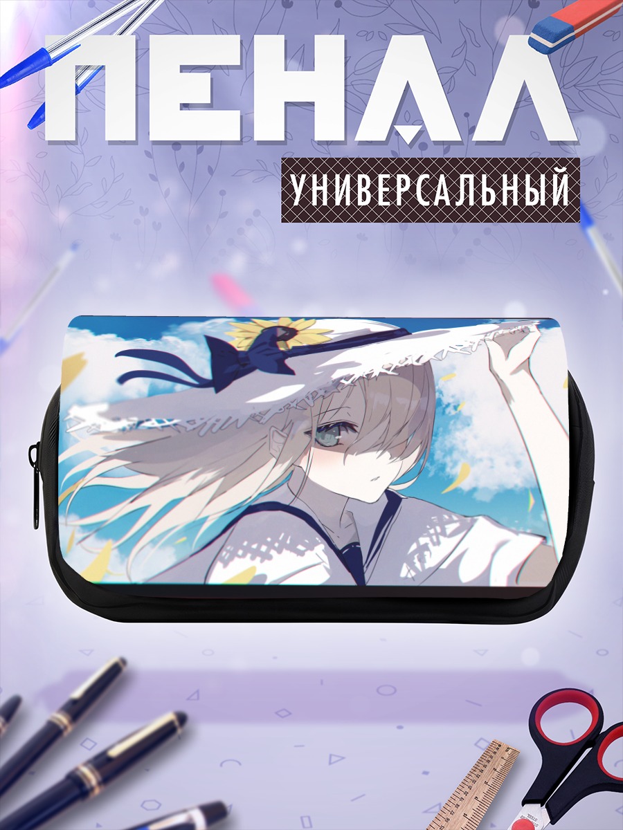Пенал-косметичка Девушка в шляпе