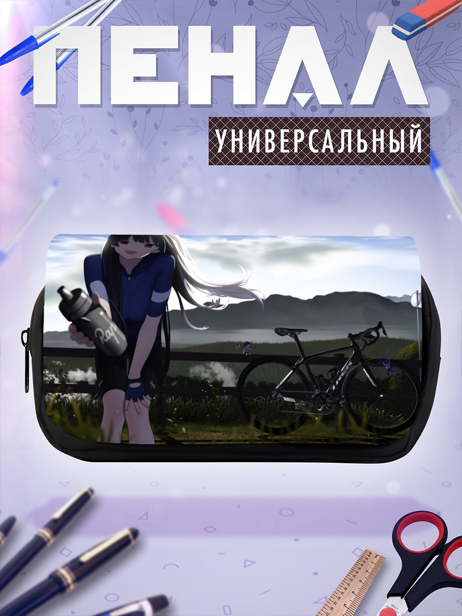 Пенал-косметичка Девушка с велосипедом