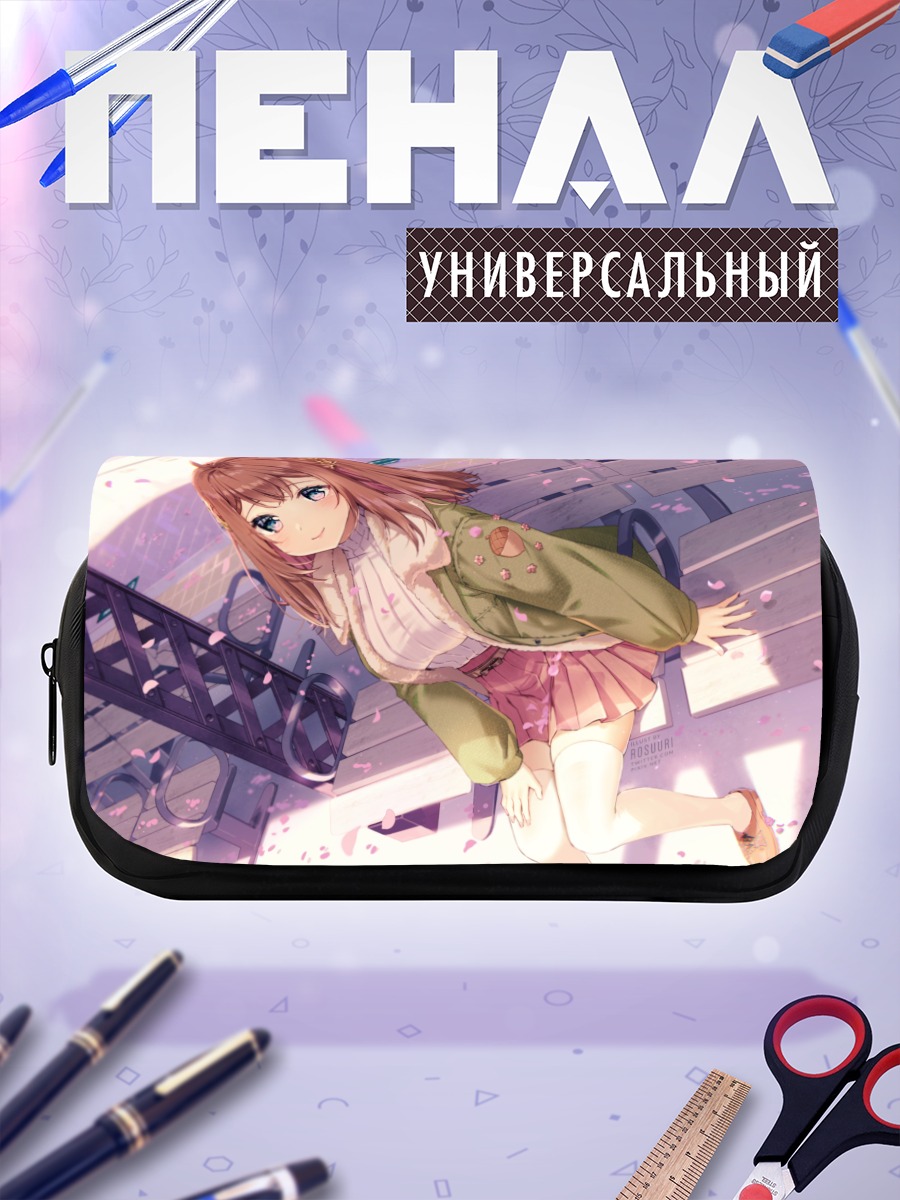 Пенал-косметичка Девушка в сакуре