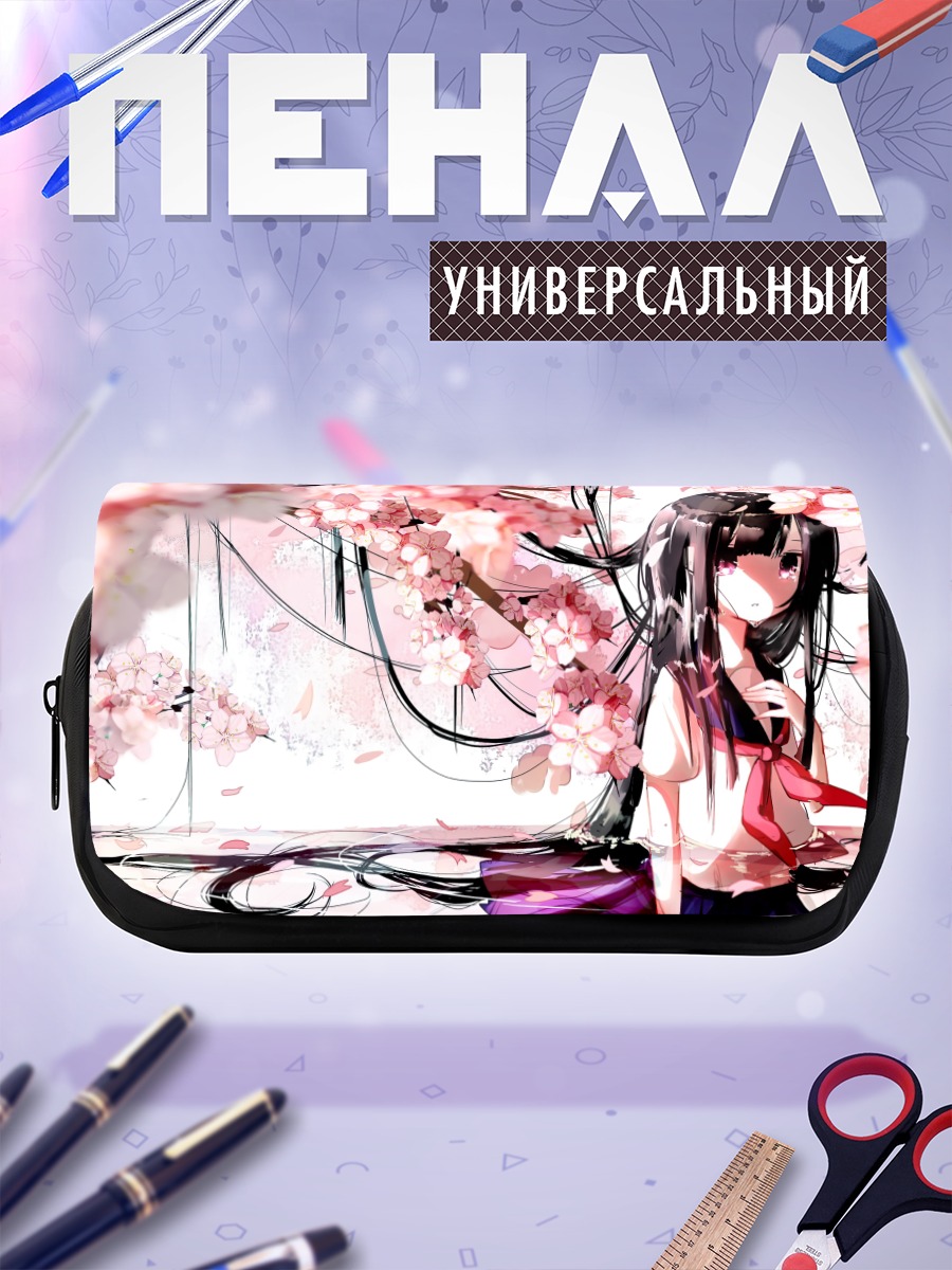 Пенал-косметичка Девушка в сакуре