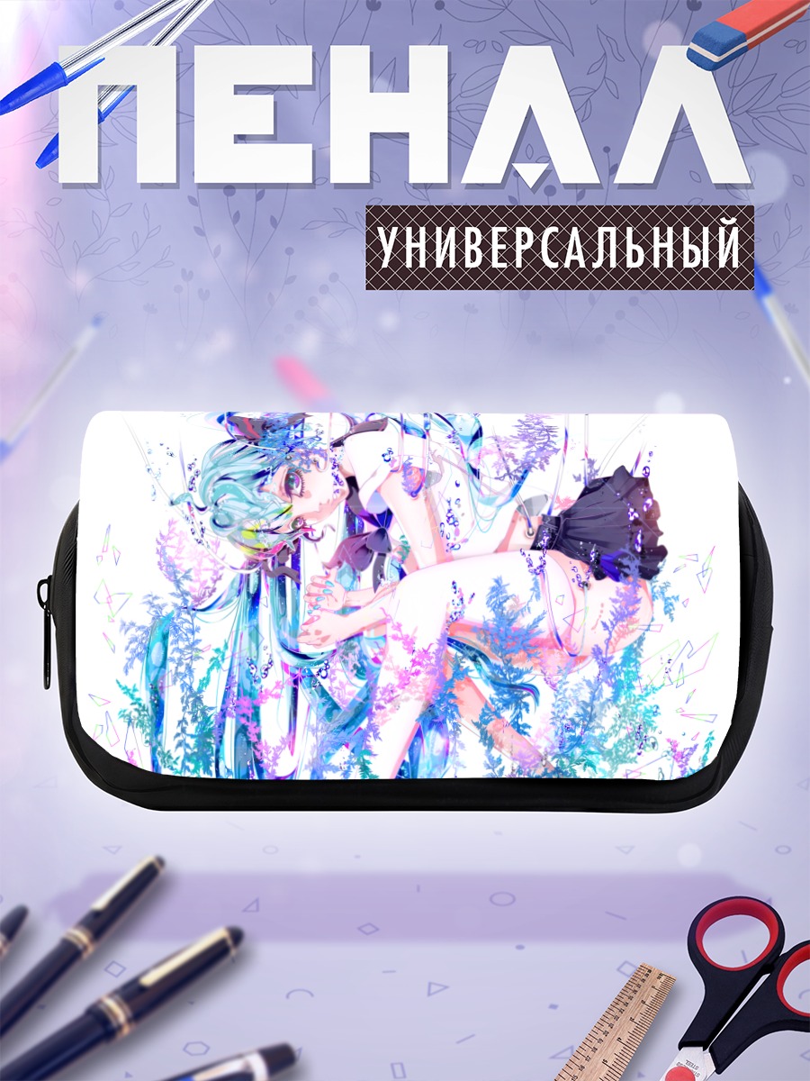 Пенал-косметичка Мику Хацунэ в цветах