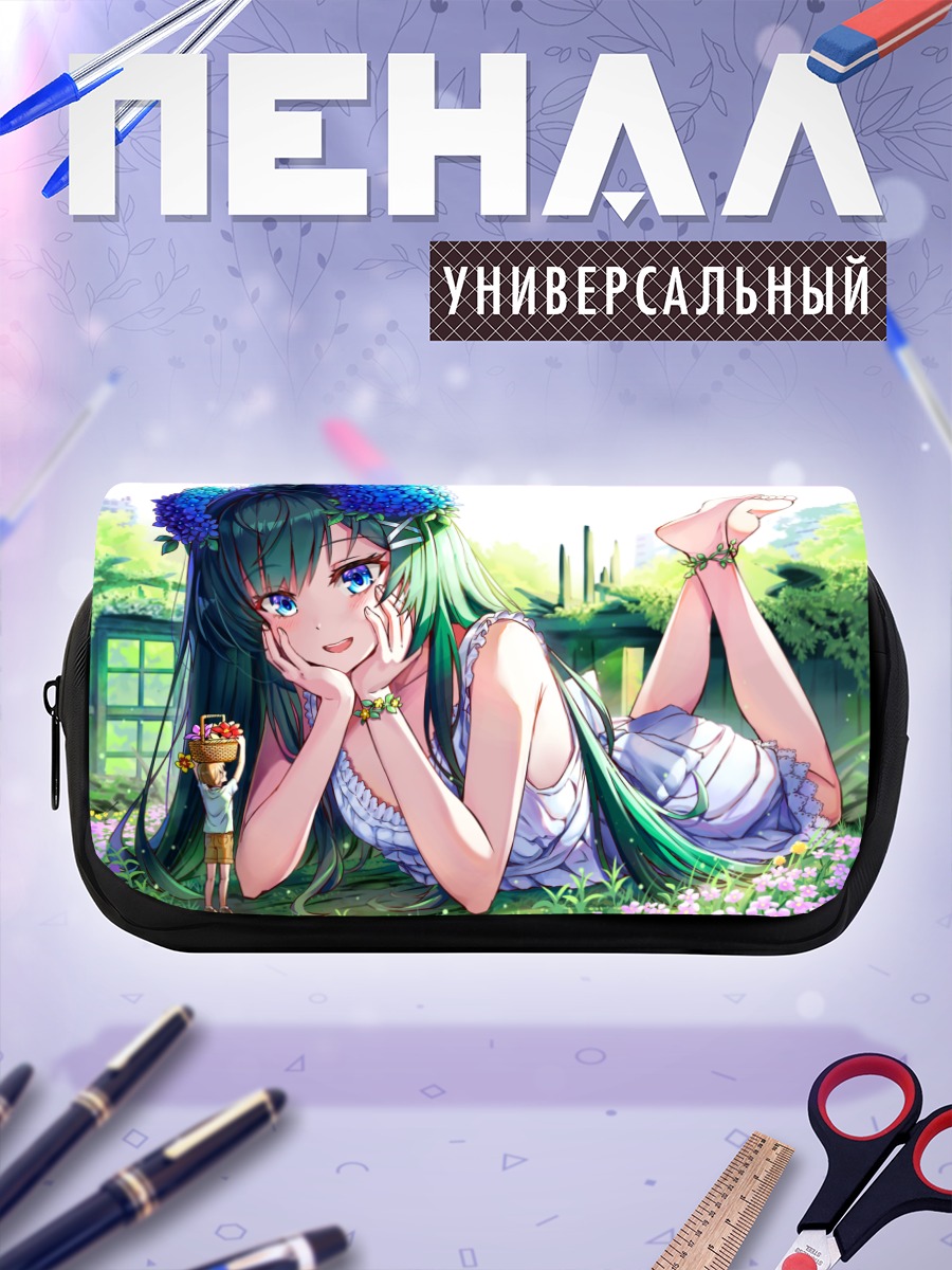 Пенал-косметичка Мику Хацунэ в цветах
