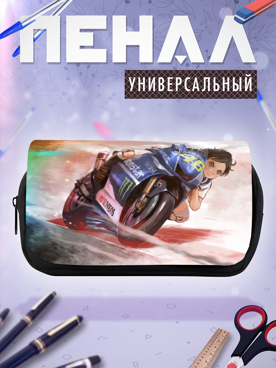 Пенал-косметичка Девушка на мотоцикле