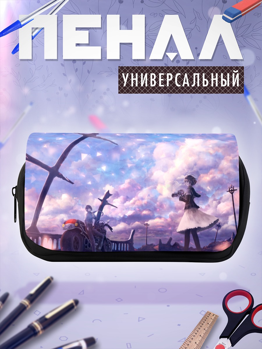 Пенал-косметичка Девушки на мотоцикле