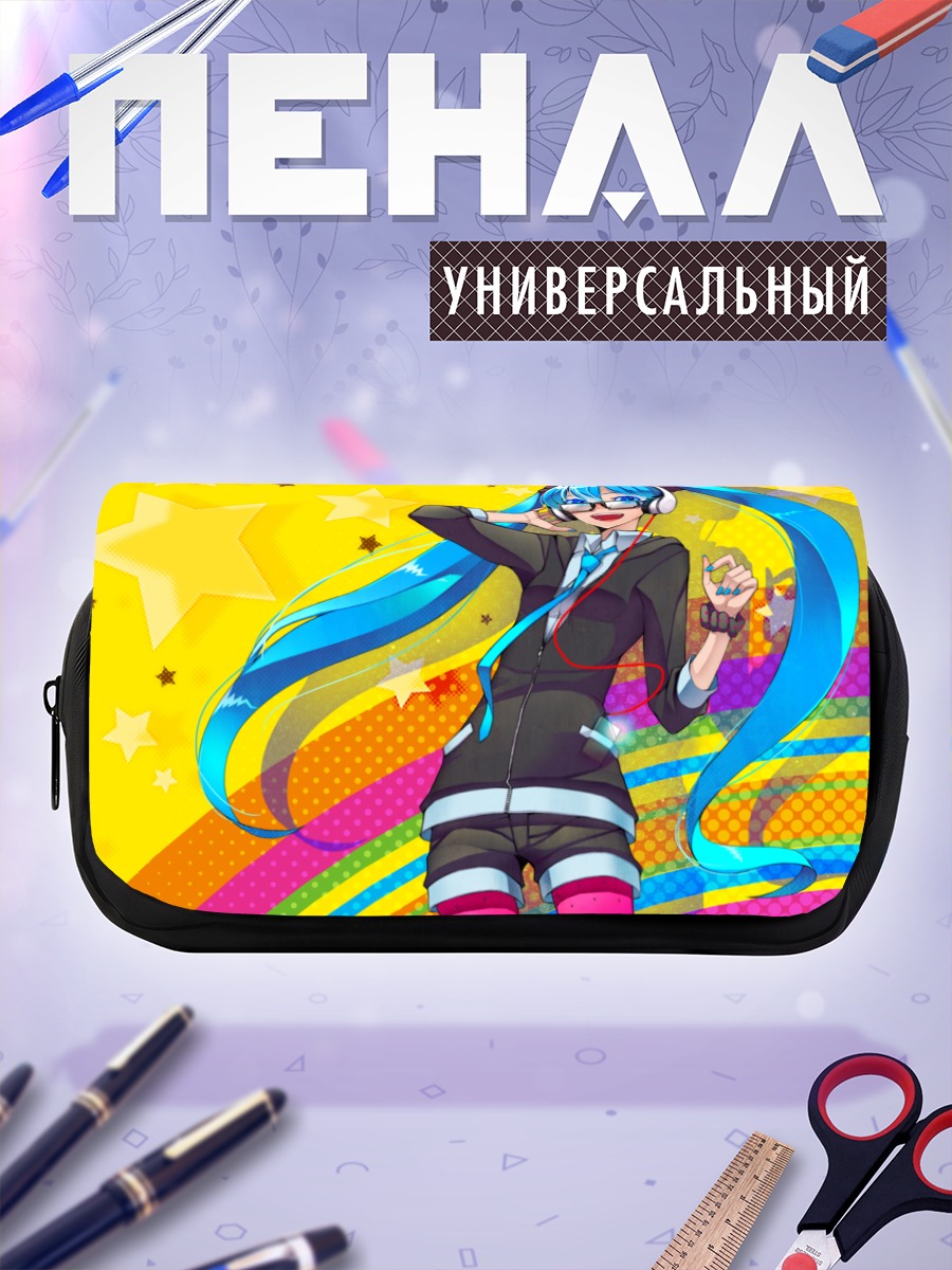 Пенал-косметичка Мику Хацунэ в наушниках