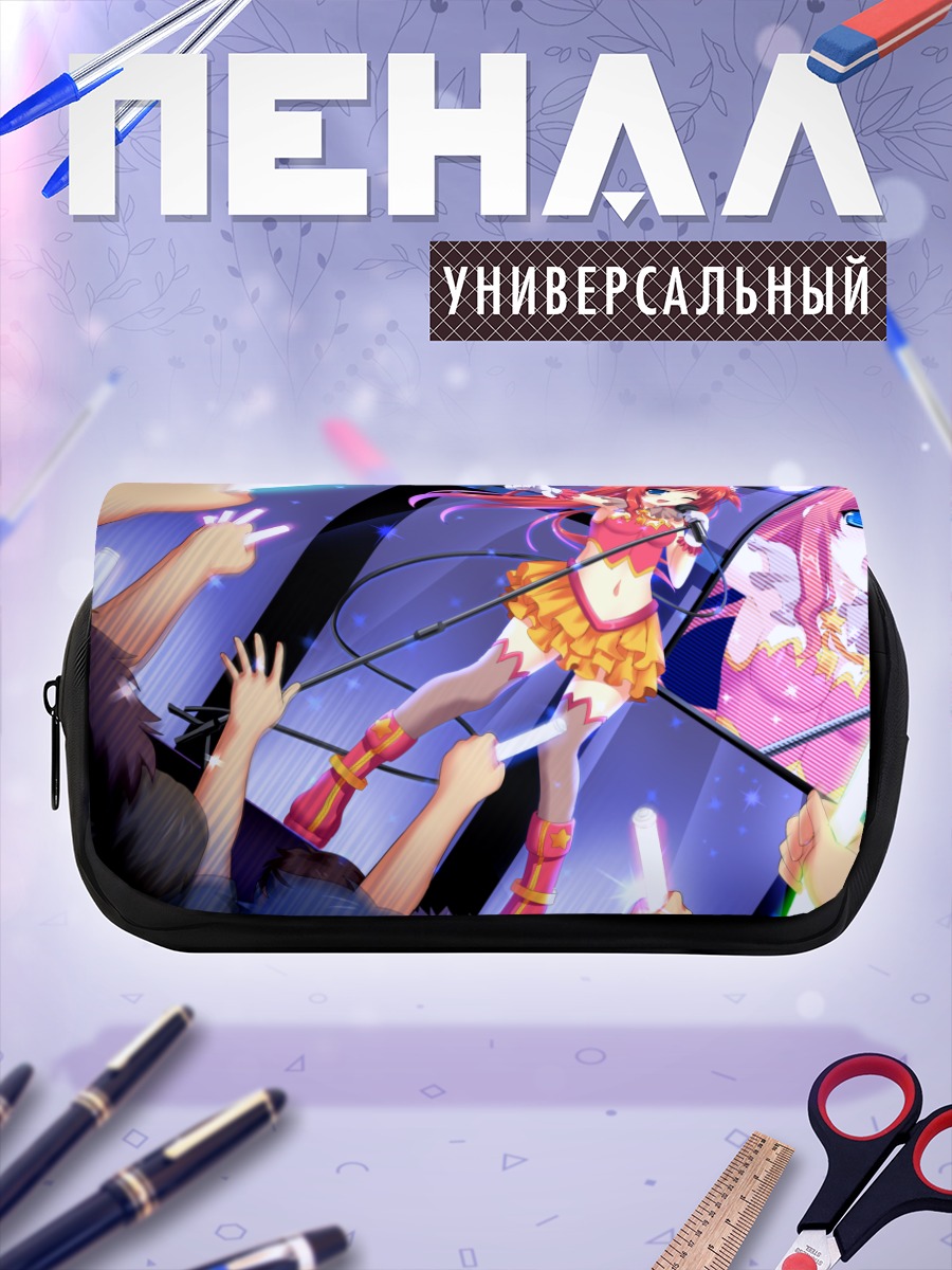 Пенал-косметичка Рыжая певица на сцене