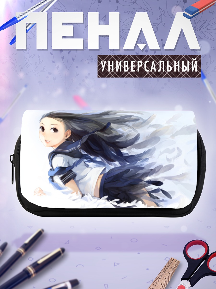 Пенал-косметичка Девушка в перьях