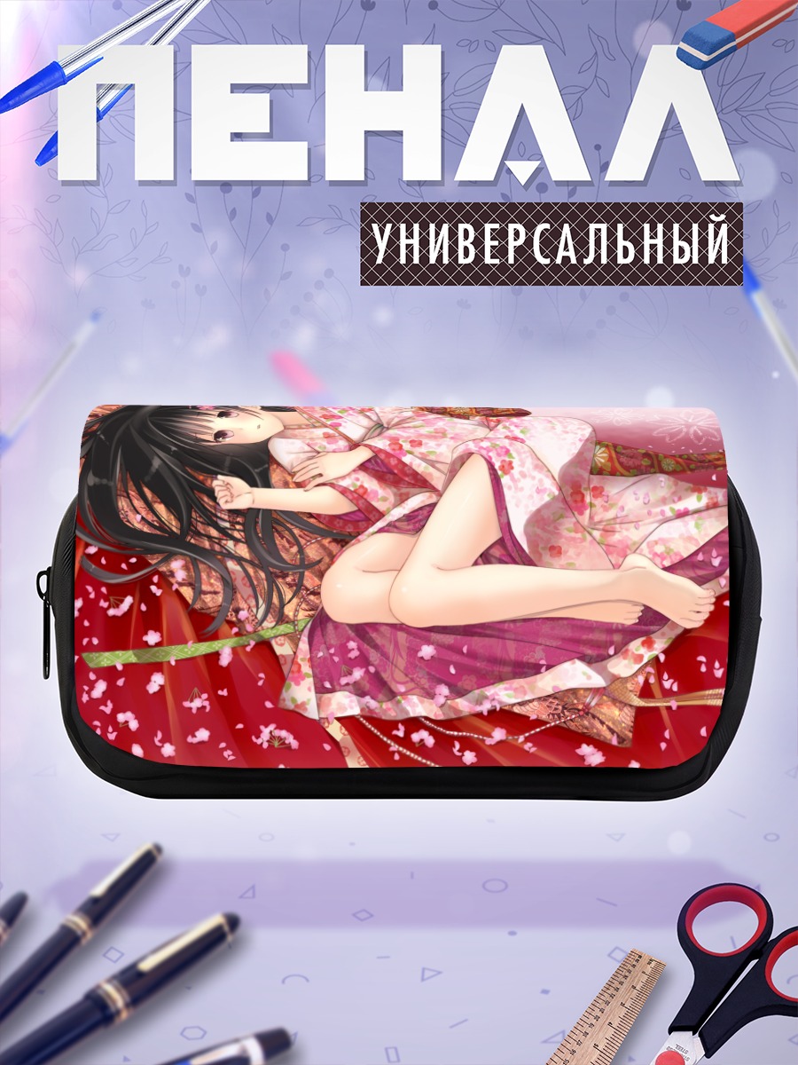 Пенал-косметичка Девушка в сакуре