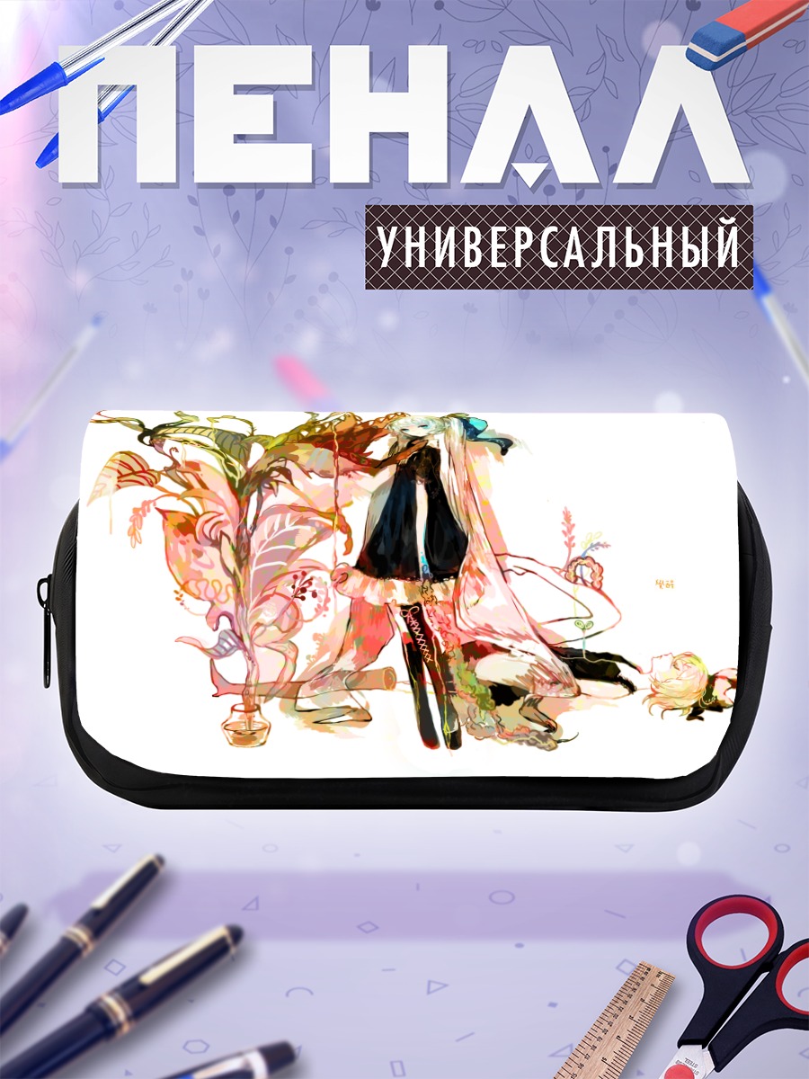 Пенал-косметичка Мику Хацунэ в цветах