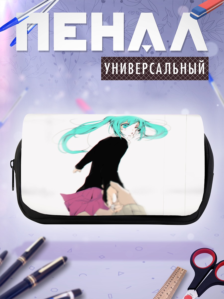 Пенал-косметичка Мику Хацунэ в черном