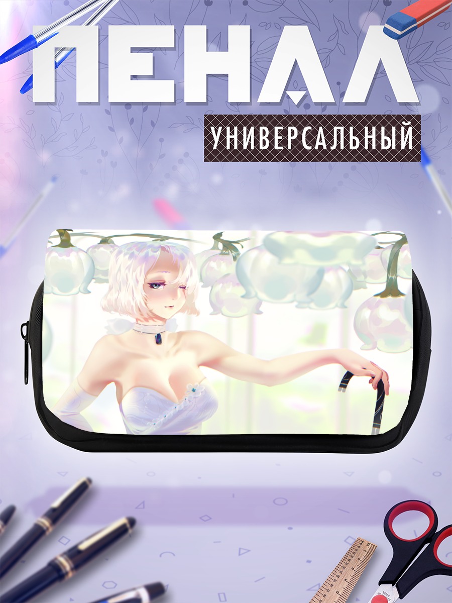 Пенал-косметичка Беловолосая девушка в цветах