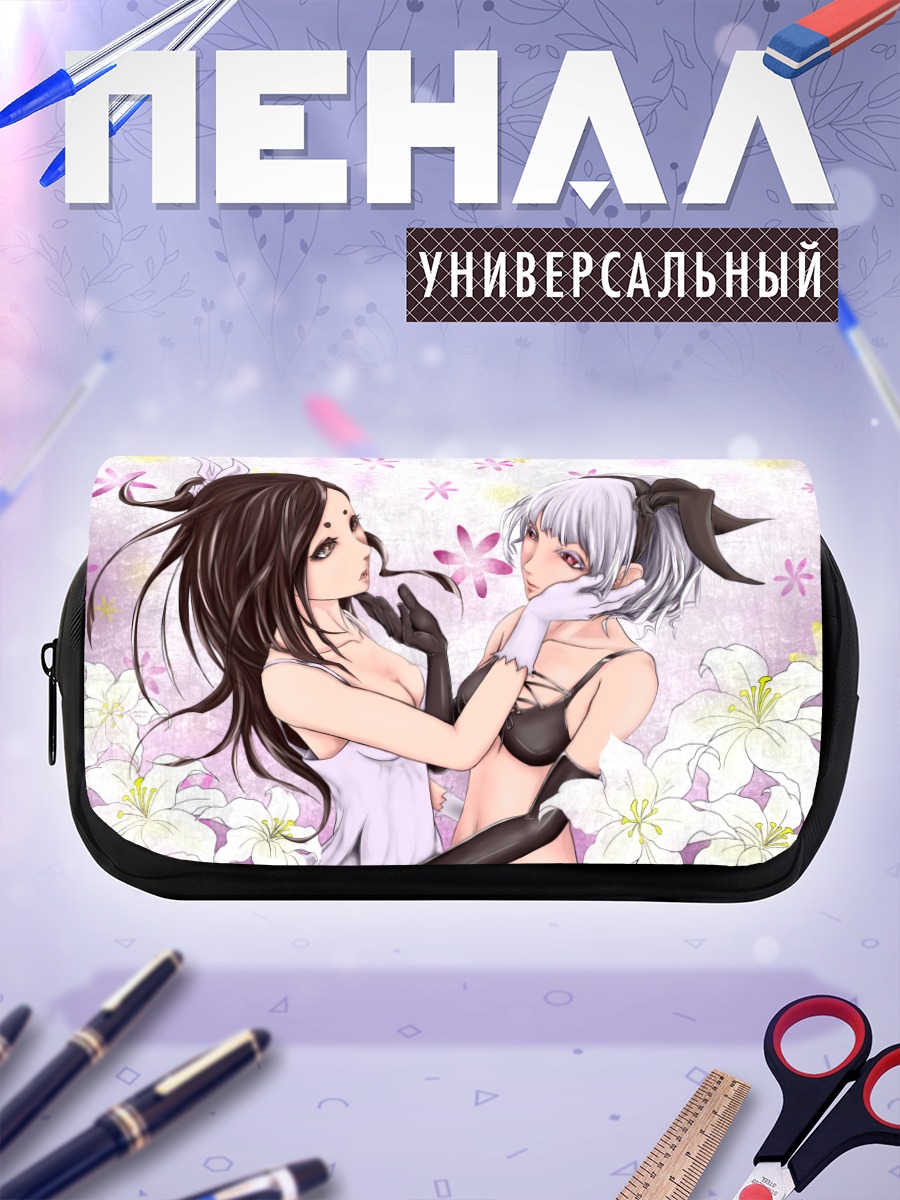 Пенал-косметичка Две девушки в лилиях