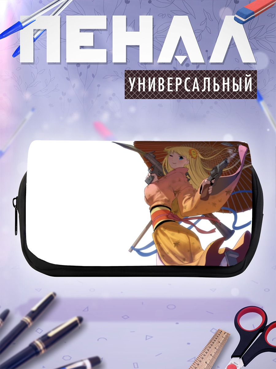 Пенал-косметичка Блондинка в кимоно с оружием