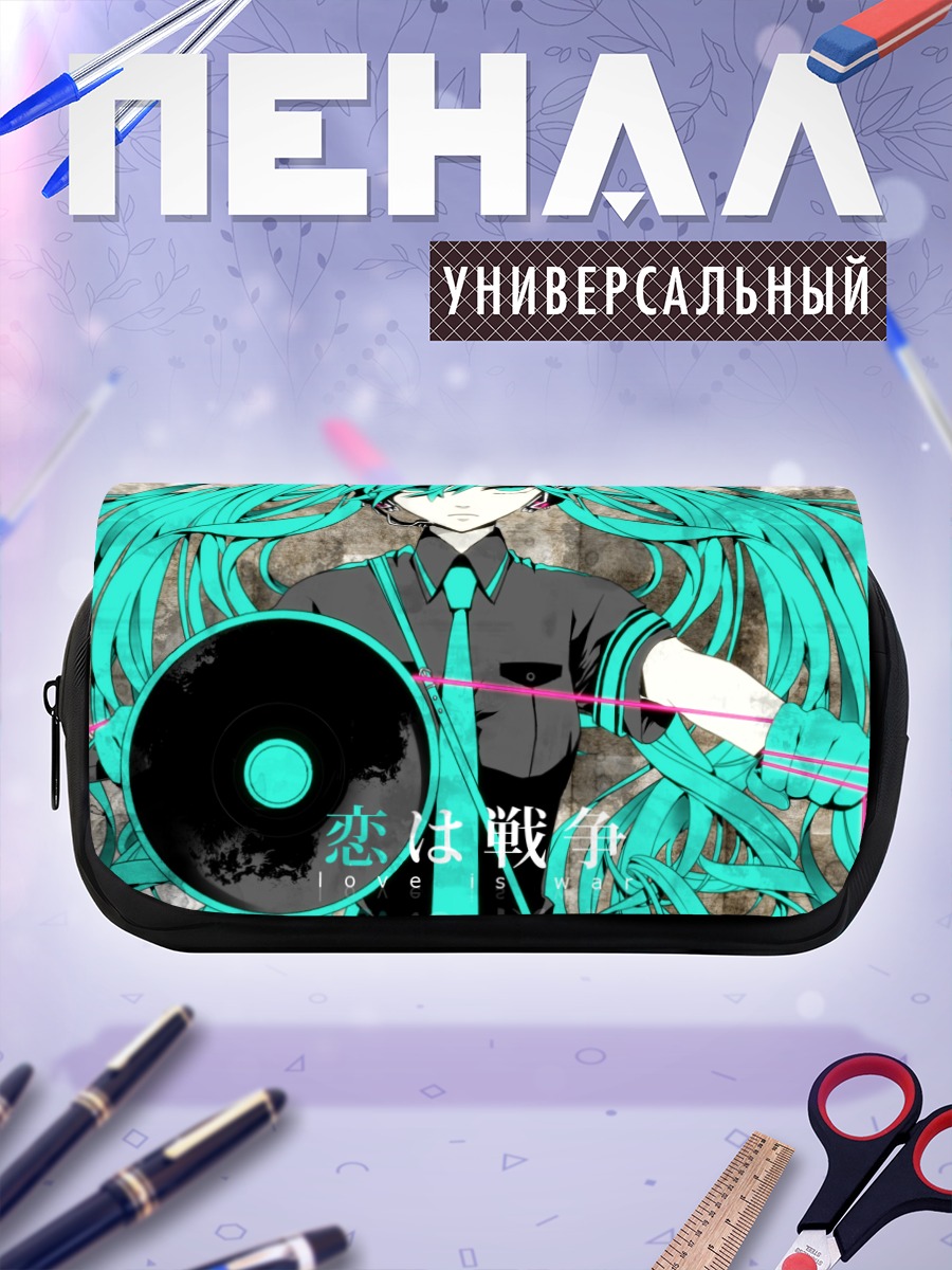 Пенал-косметичка Мику Хацунэ в галстуке