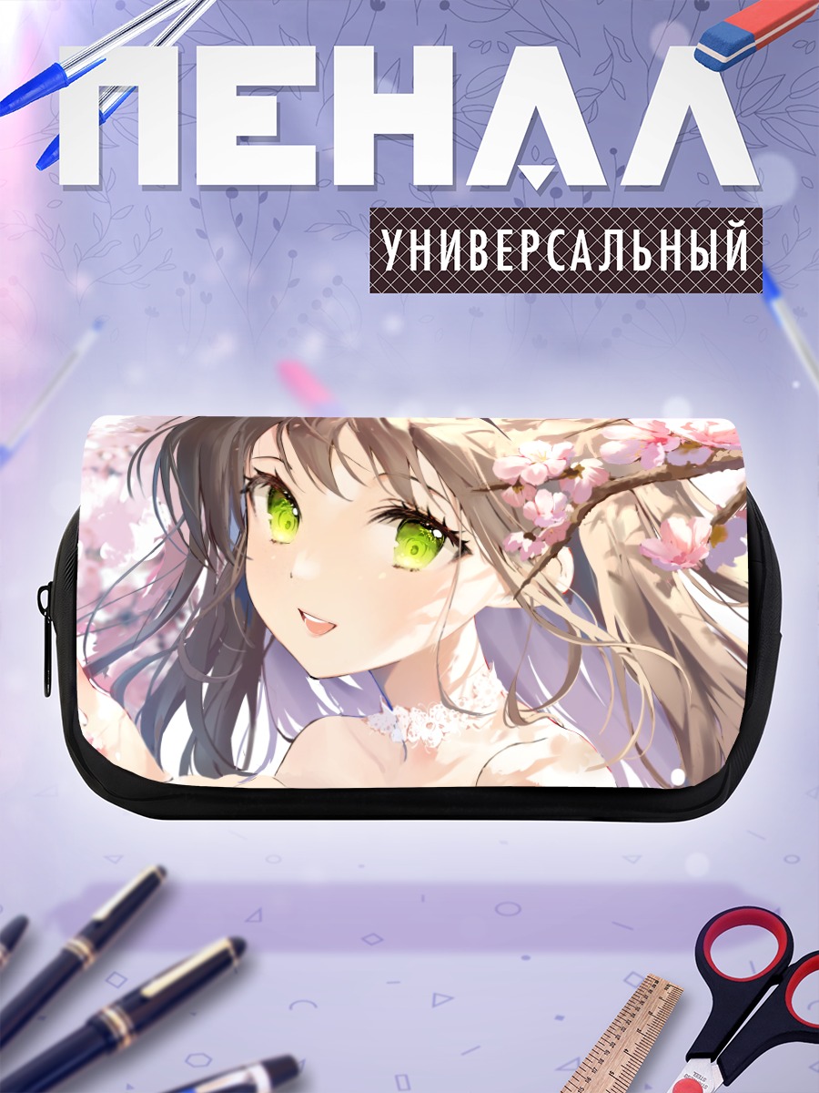 Пенал-косметичка Девушка в сакуре