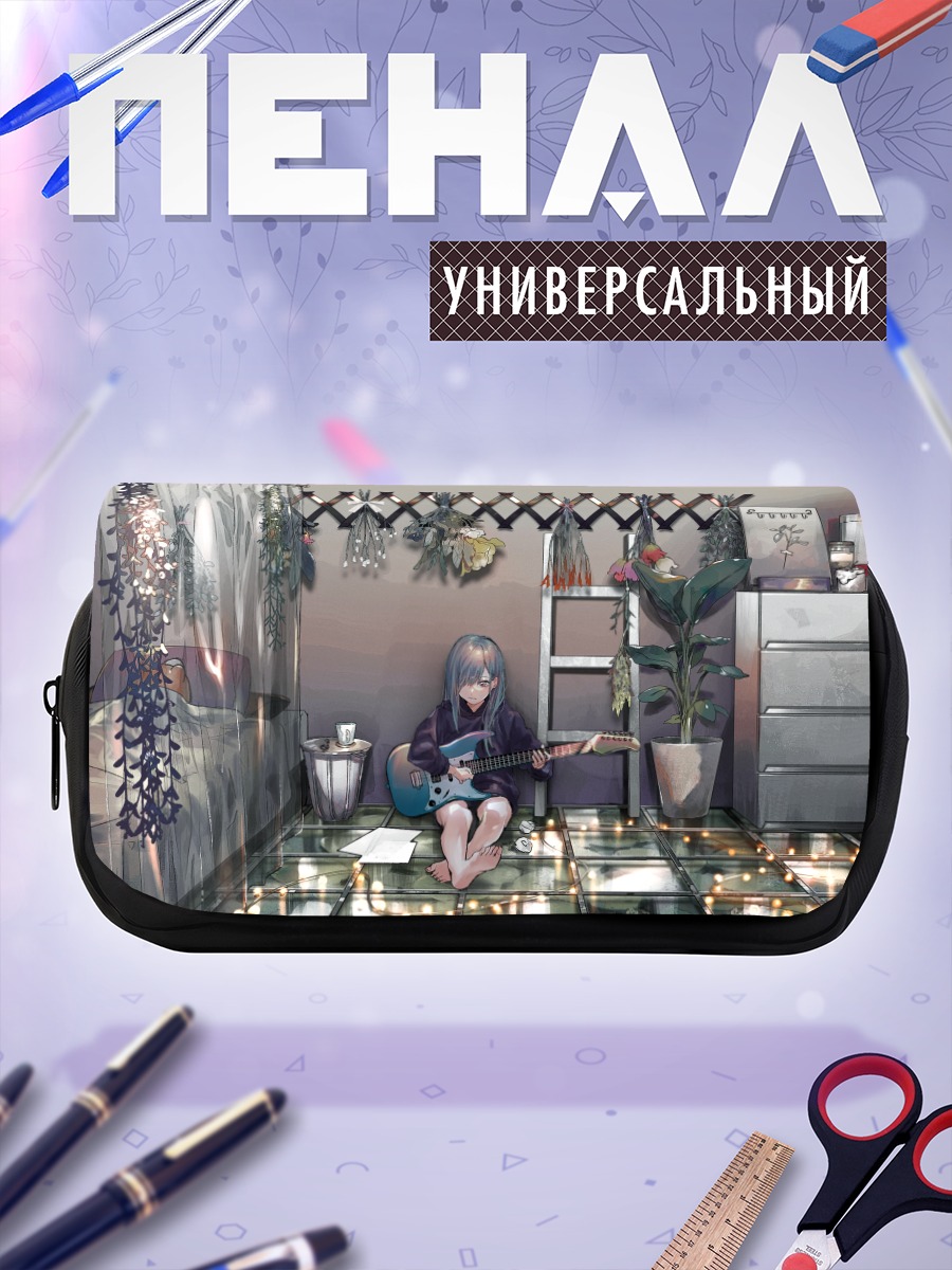 Пенал-косметичка Мику Хацунэ с гитарой