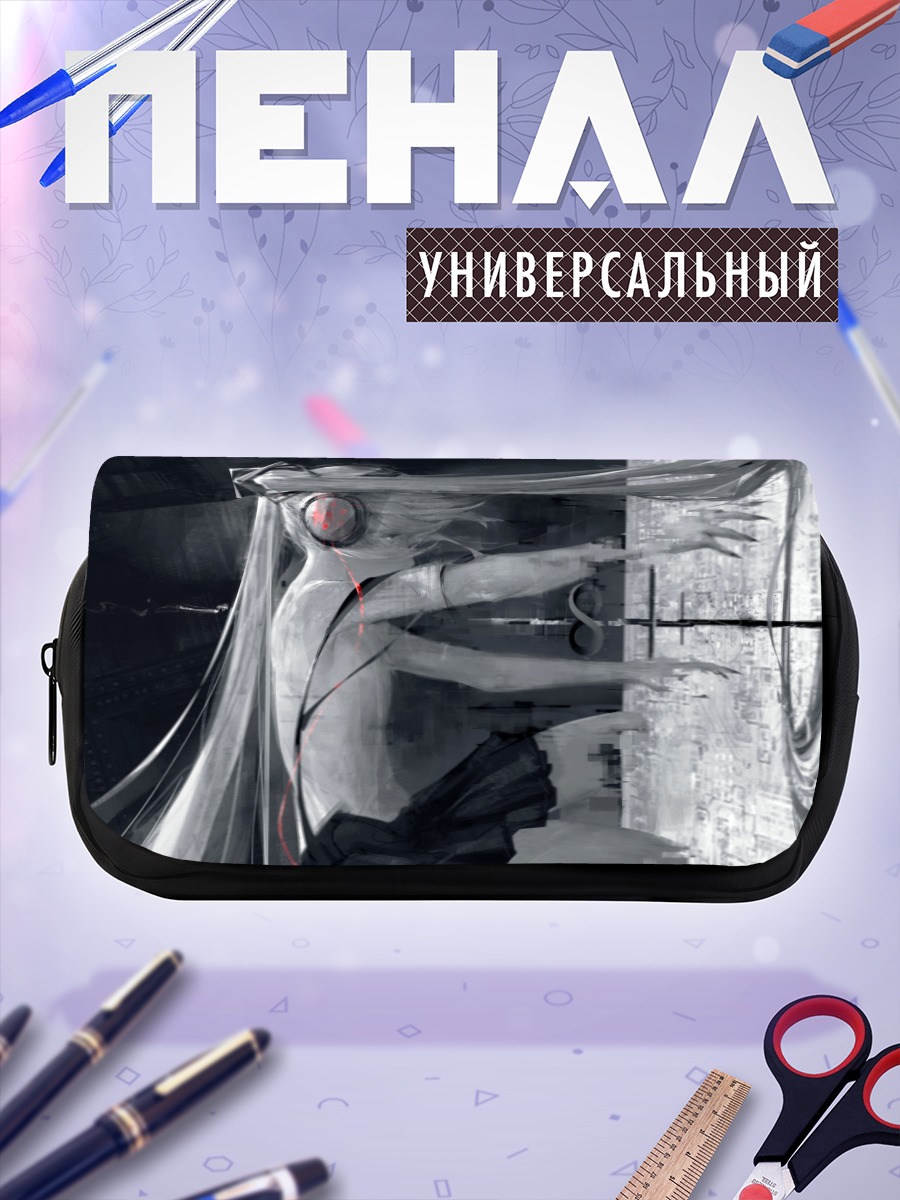 Пенал-косметичка Мику Хацунэ в монохроме