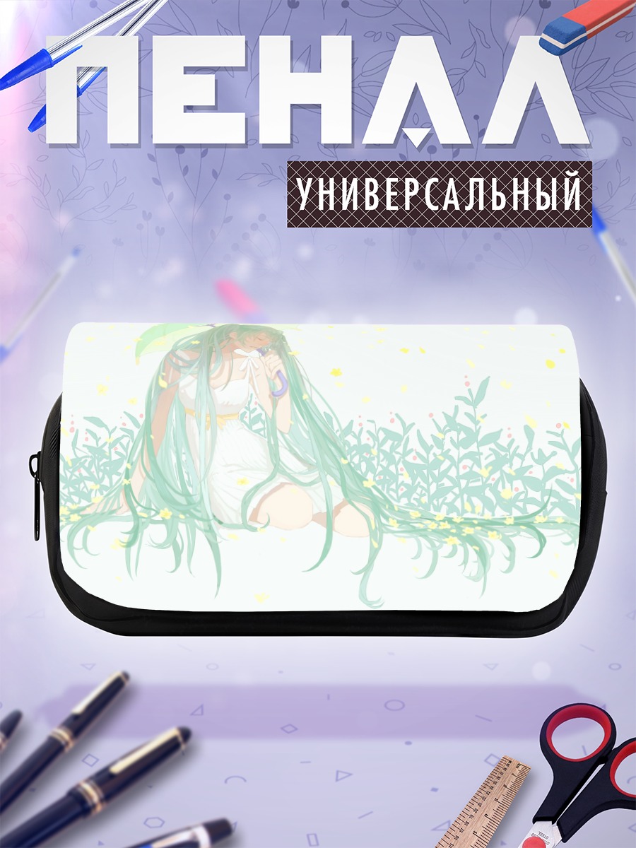Пенал-косметичка Мику Хацунэ в цветах