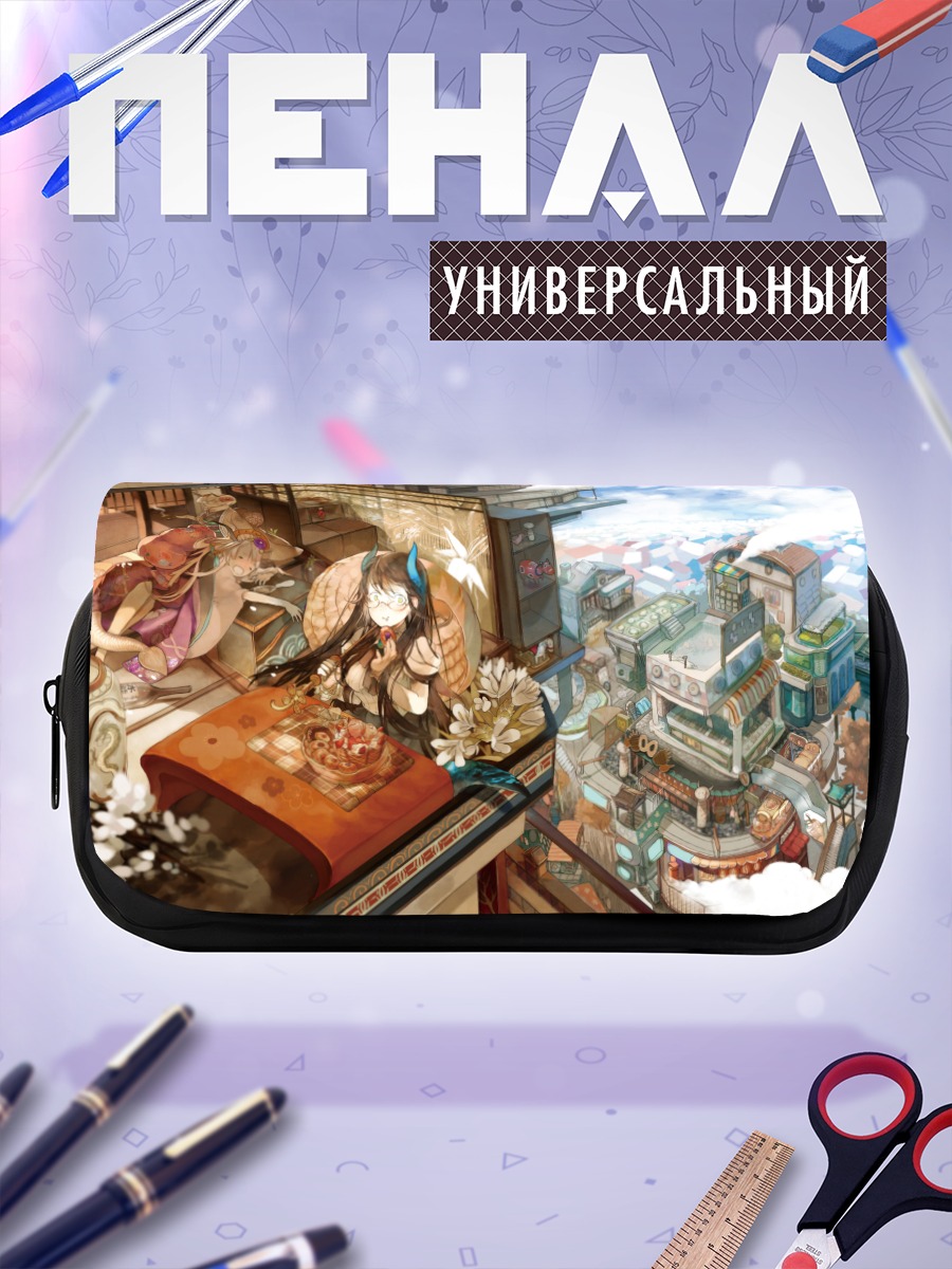 Пенал-косметичка Девушка в кимоно в городе