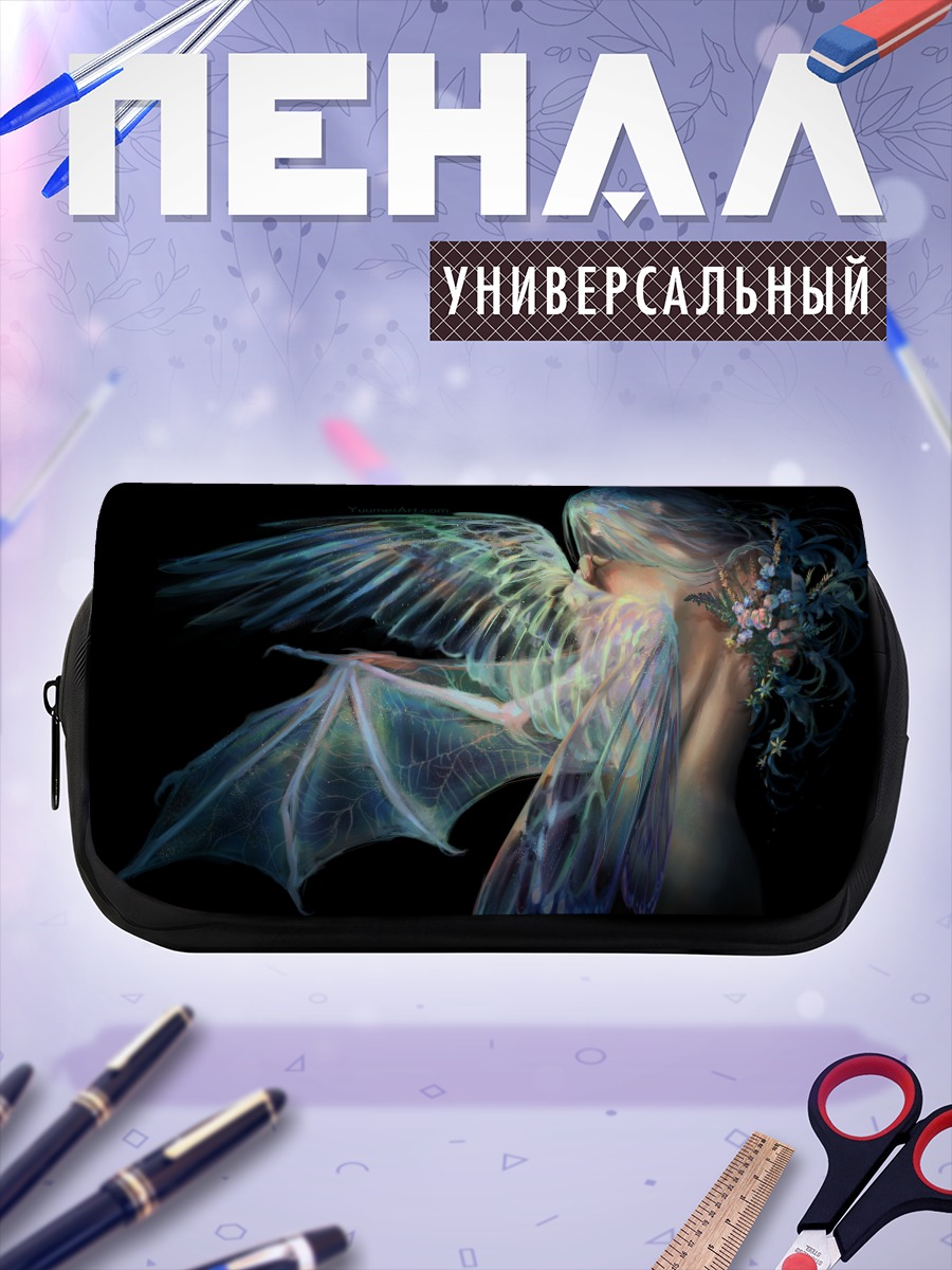 Пенал-косметичка Крылатая нимфа с цветами