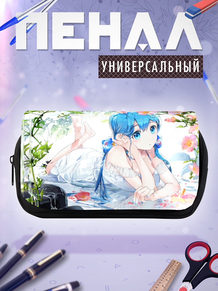 Пенал-косметичка Мику Хацунэ в цветах
