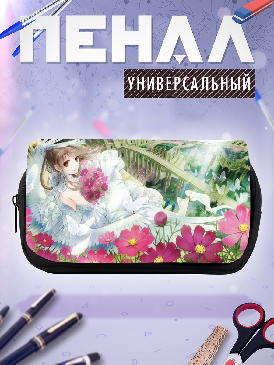 Пенал-косметичка Свадебный ангел в цветах