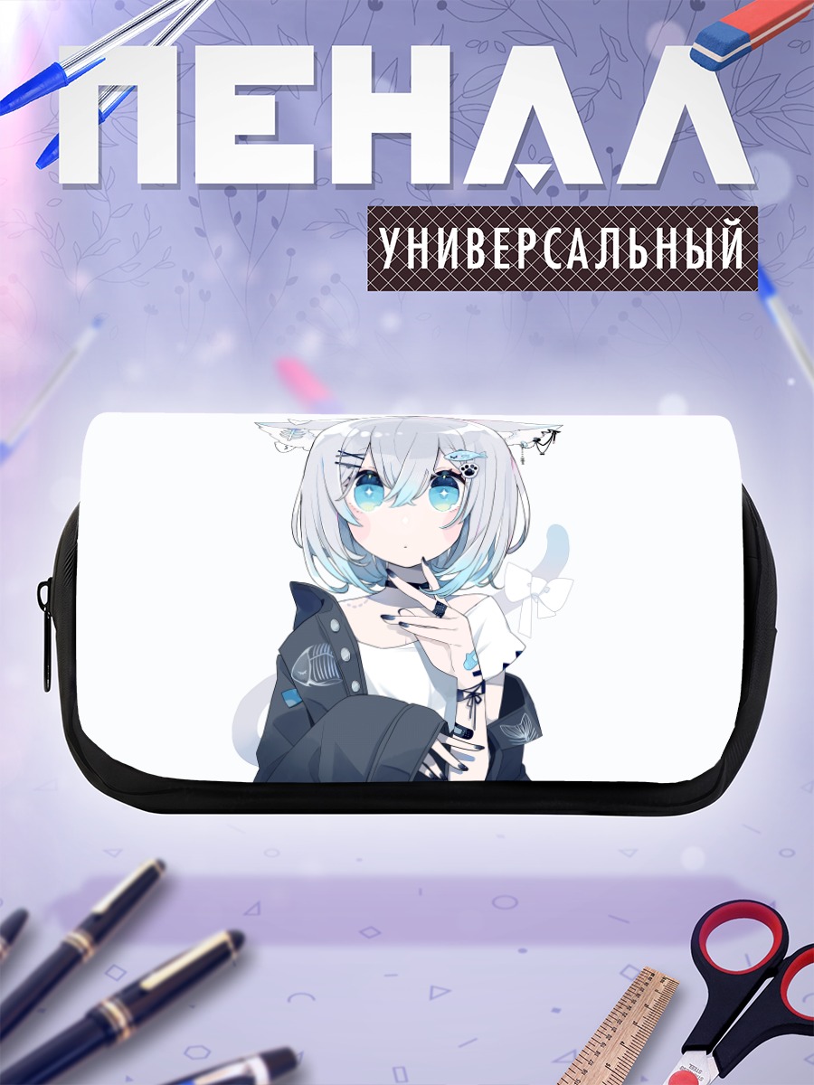 Пенал-косметичка Девушка-кошка с голубыми глазами