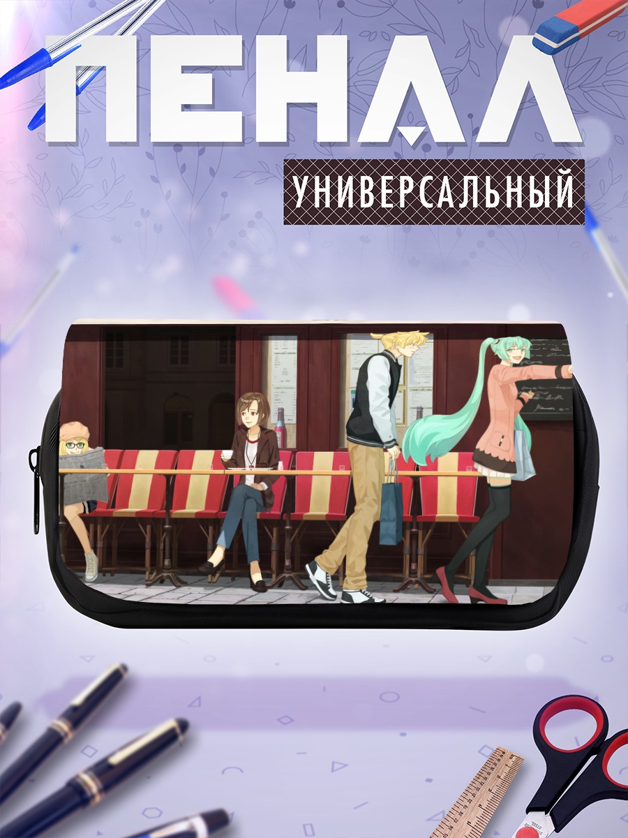 Пенал-косметичка Мику Хацунэ в кафе
