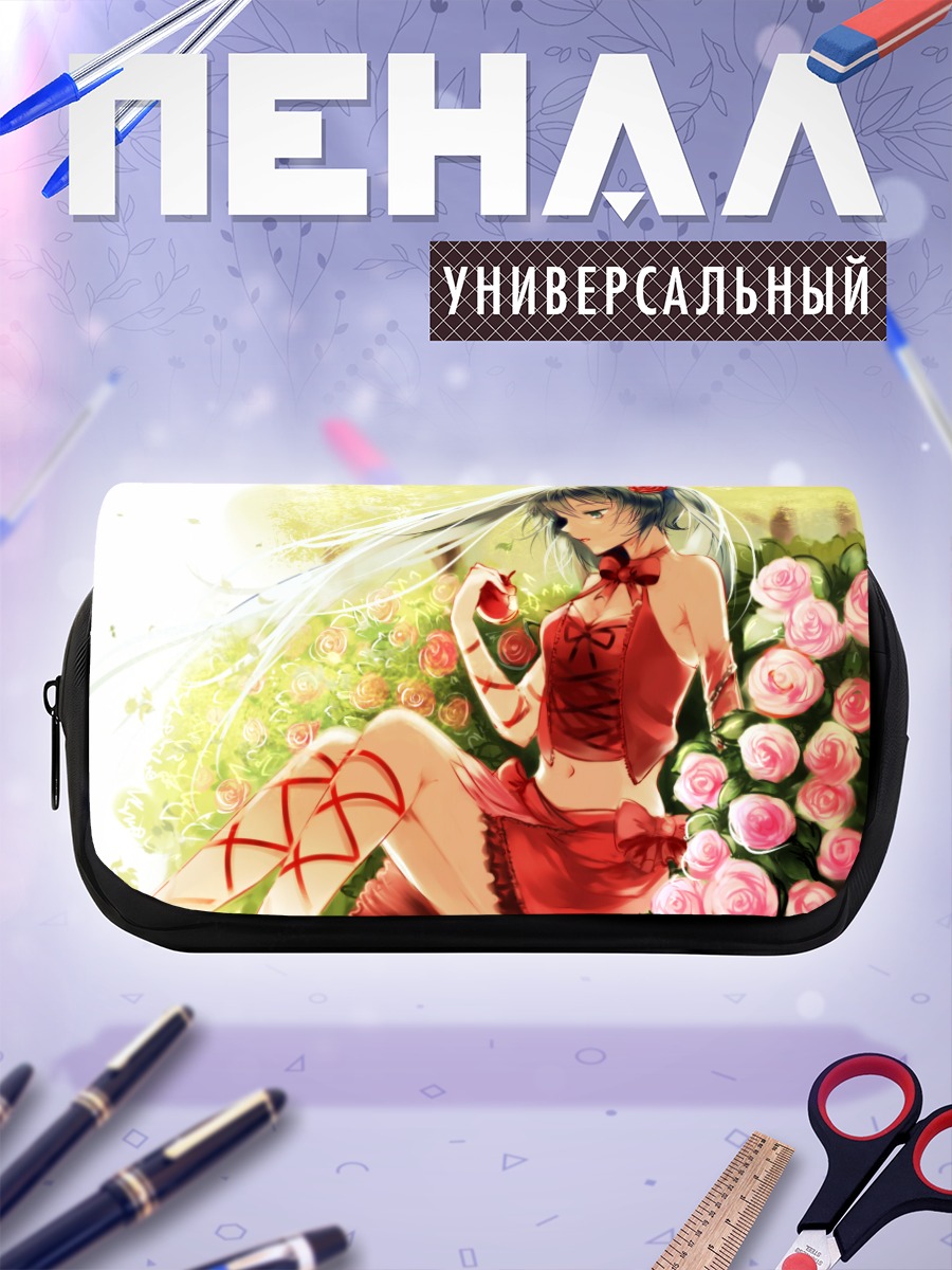 Пенал-косметичка Мику Хацунэ в розах