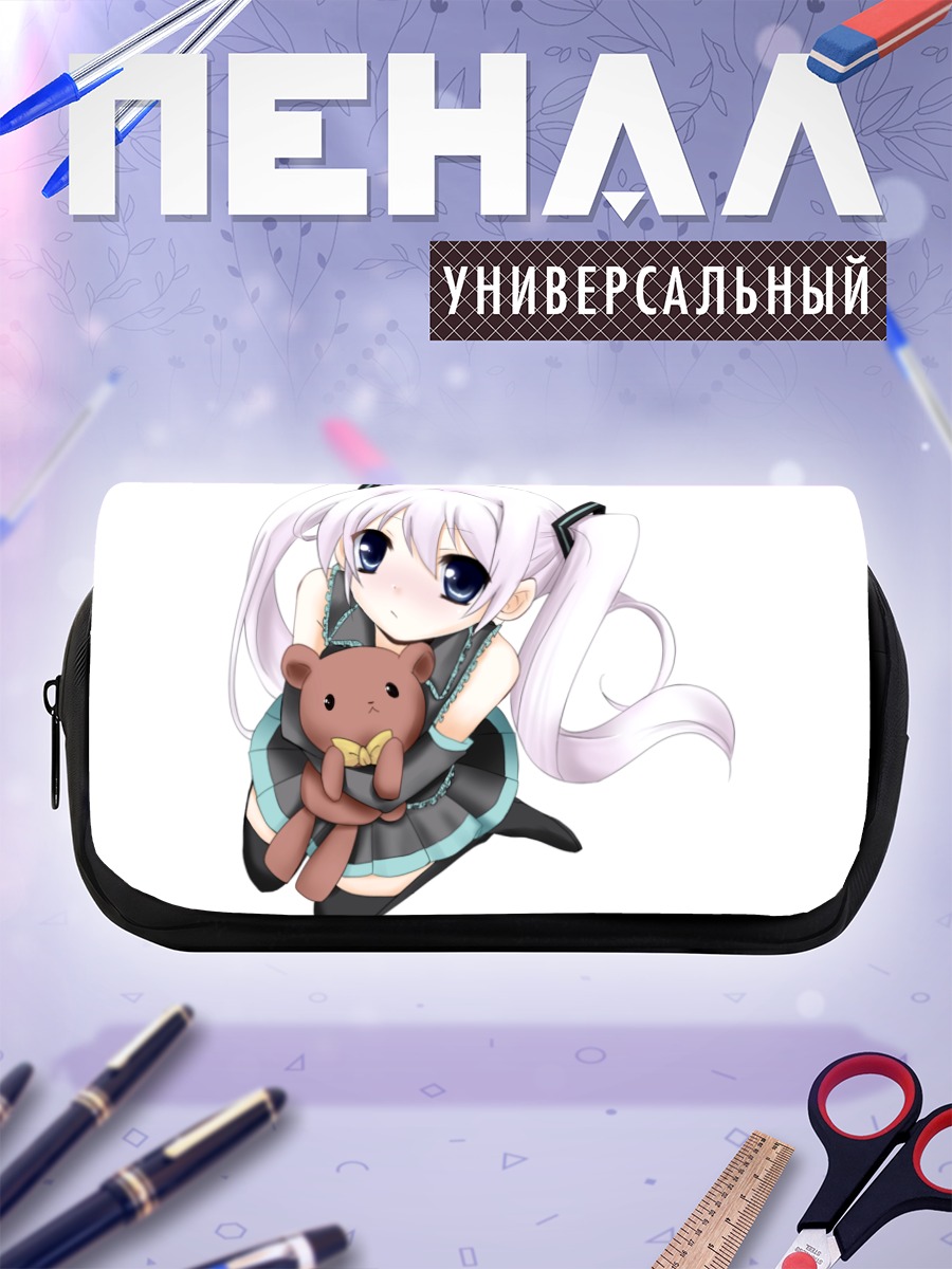 Пенал-косметичка Мику Хацунэ с мишкой