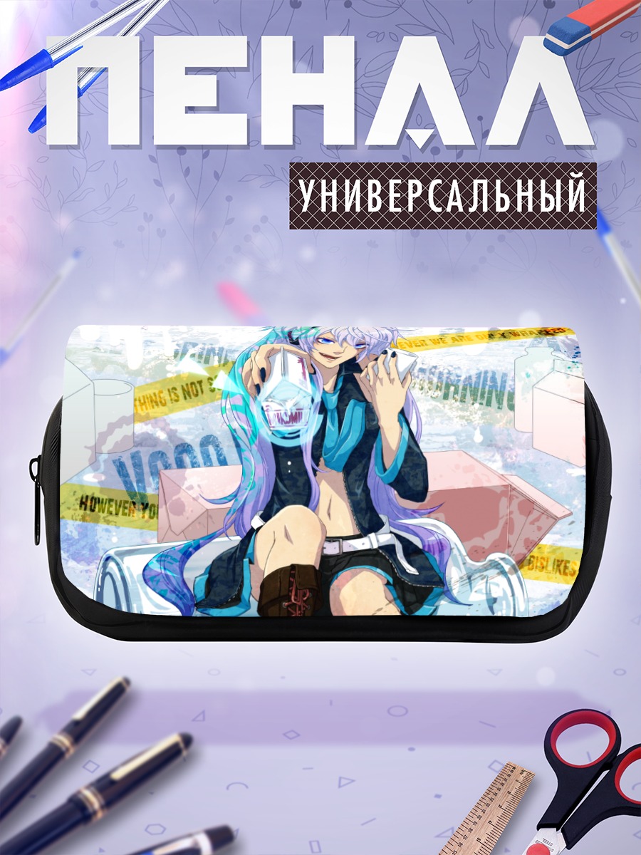 Пенал-косметичка Мику Хацунэ в кристаллах