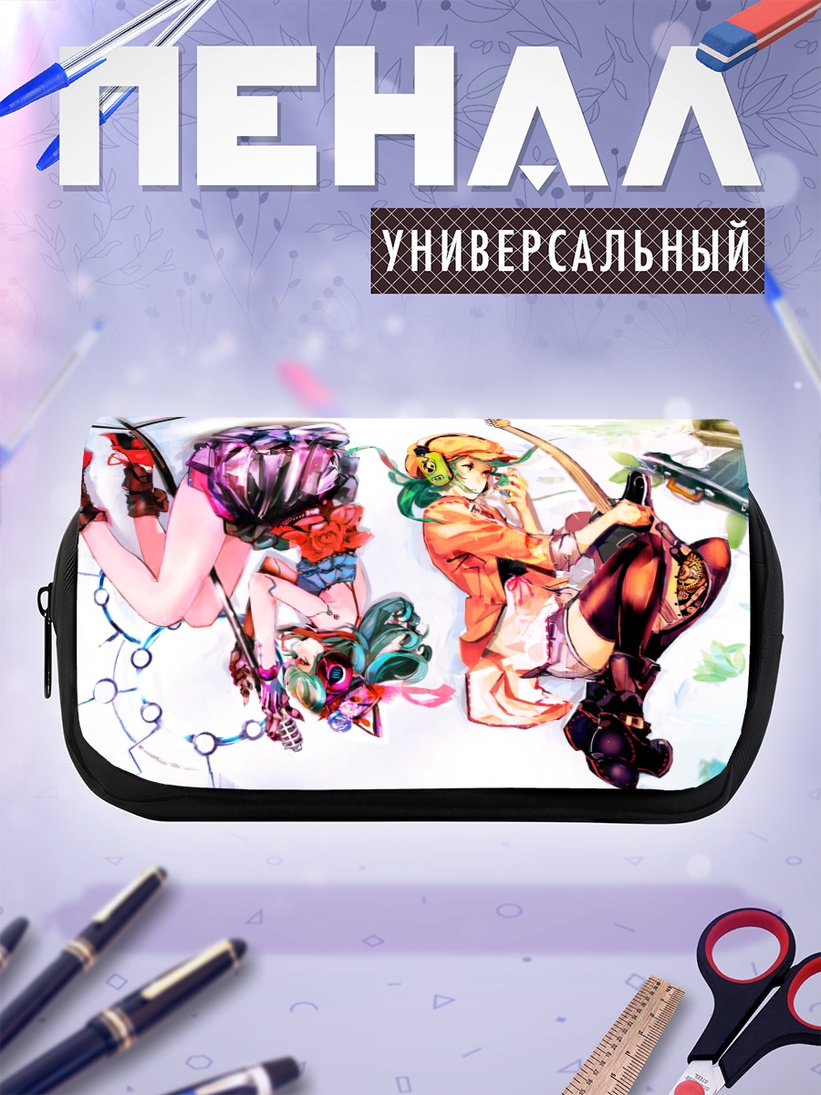 Пенал-косметичка Мику Хацунэ с гитарой