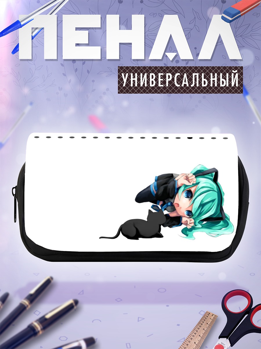 Пенал-косметичка Мику Хацунэ в кошачьем костюме