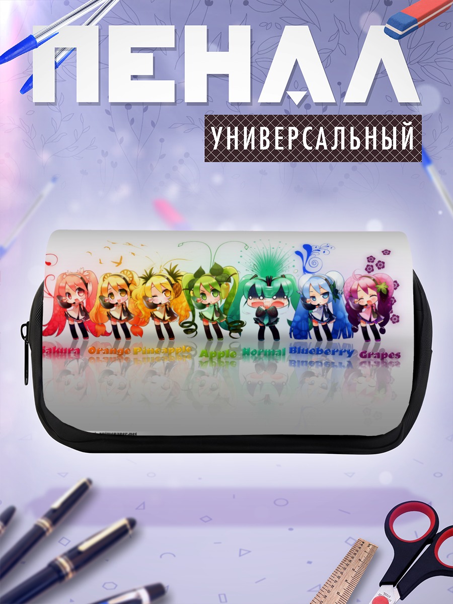 Пенал-косметичка Мику Хацунэ в цветах
