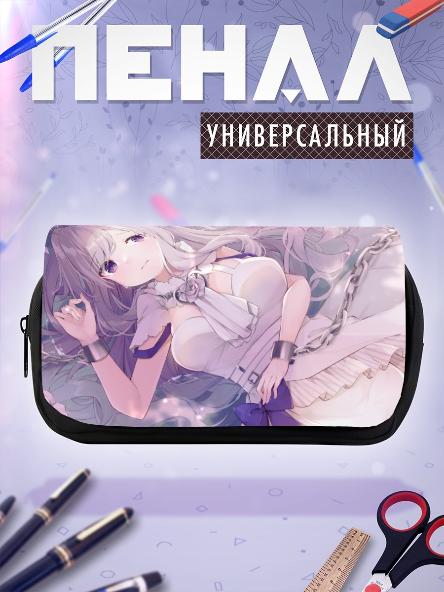 Пенал-косметичка Девушка в цепях и розах