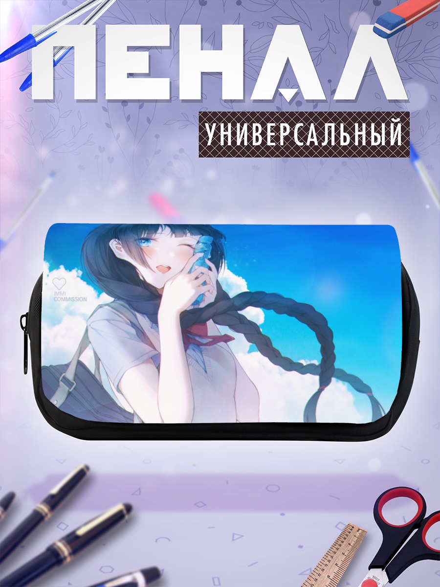 Пенал-косметичка Мику Хацунэ с напитком