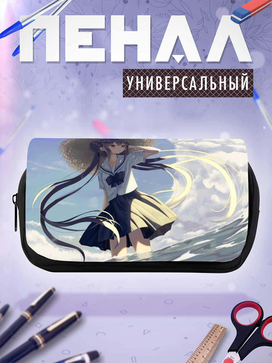 Пенал-косметичка Девушка в шляпе