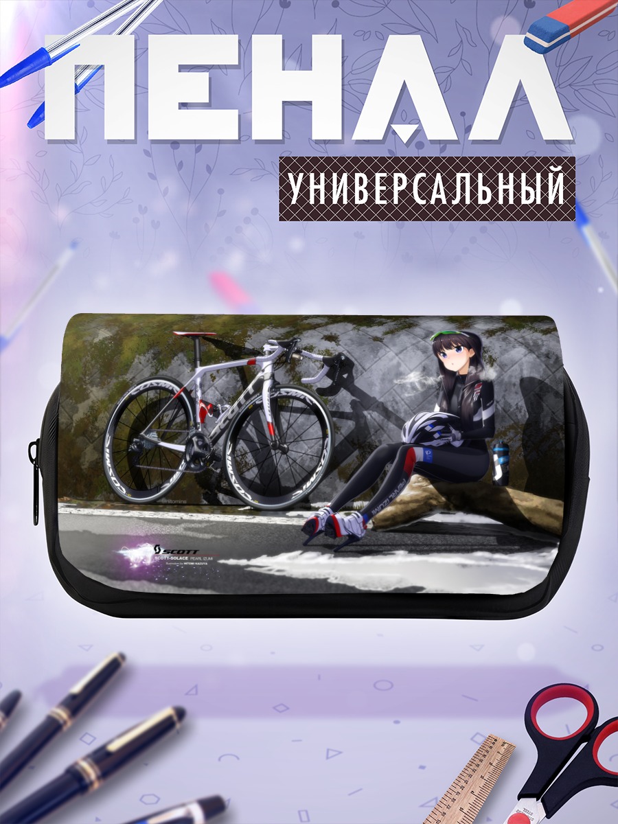 Пенал-косметичка Девушка с велосипедом